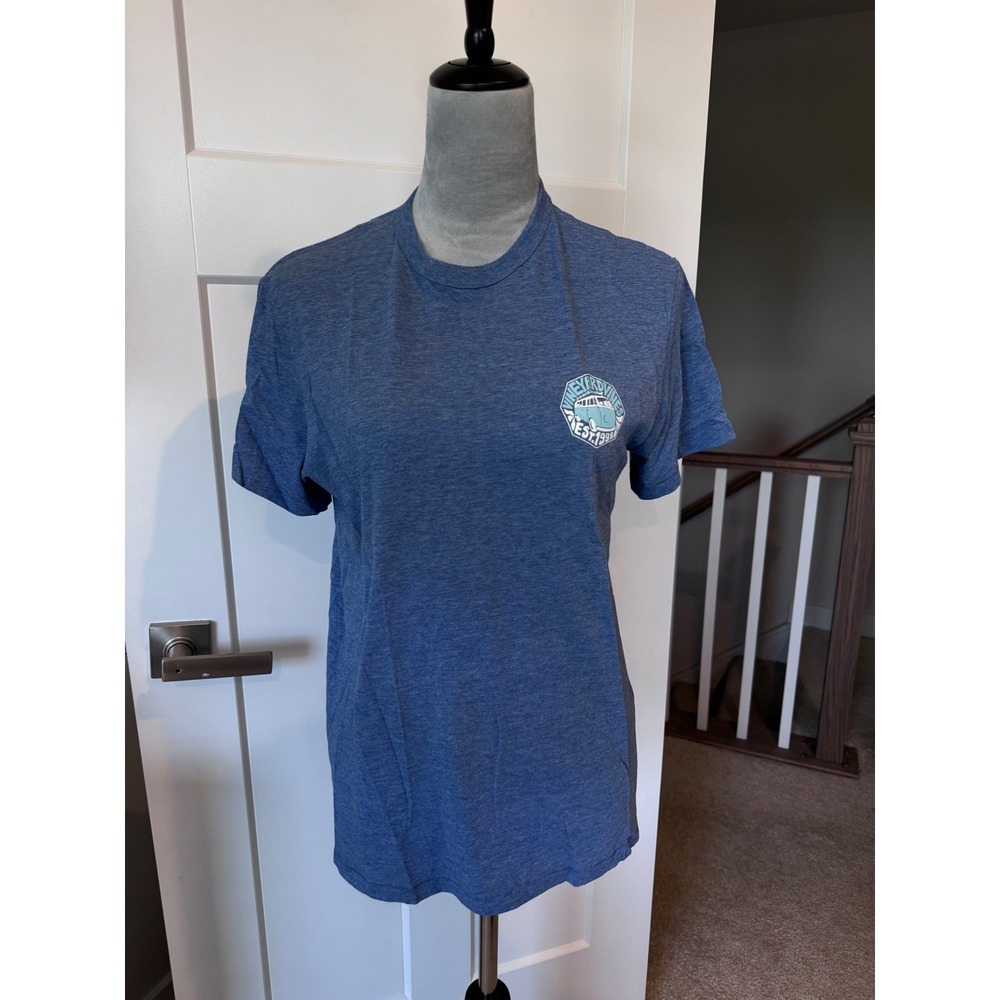 Vineyard Vines Mens Small Blue Heathered Surf Van Graphic T-Shirt Est 1998 Crew